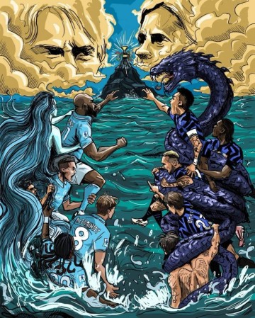 竞逐奖杯!意甲官方发布国米、那不勒斯争冠海报