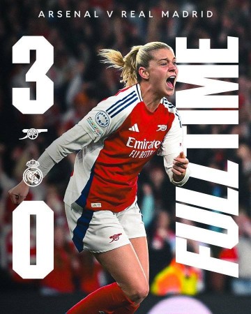 女足欧冠淘汰赛首回合输2球逆转晋级,阿森纳是近14年英格兰首队